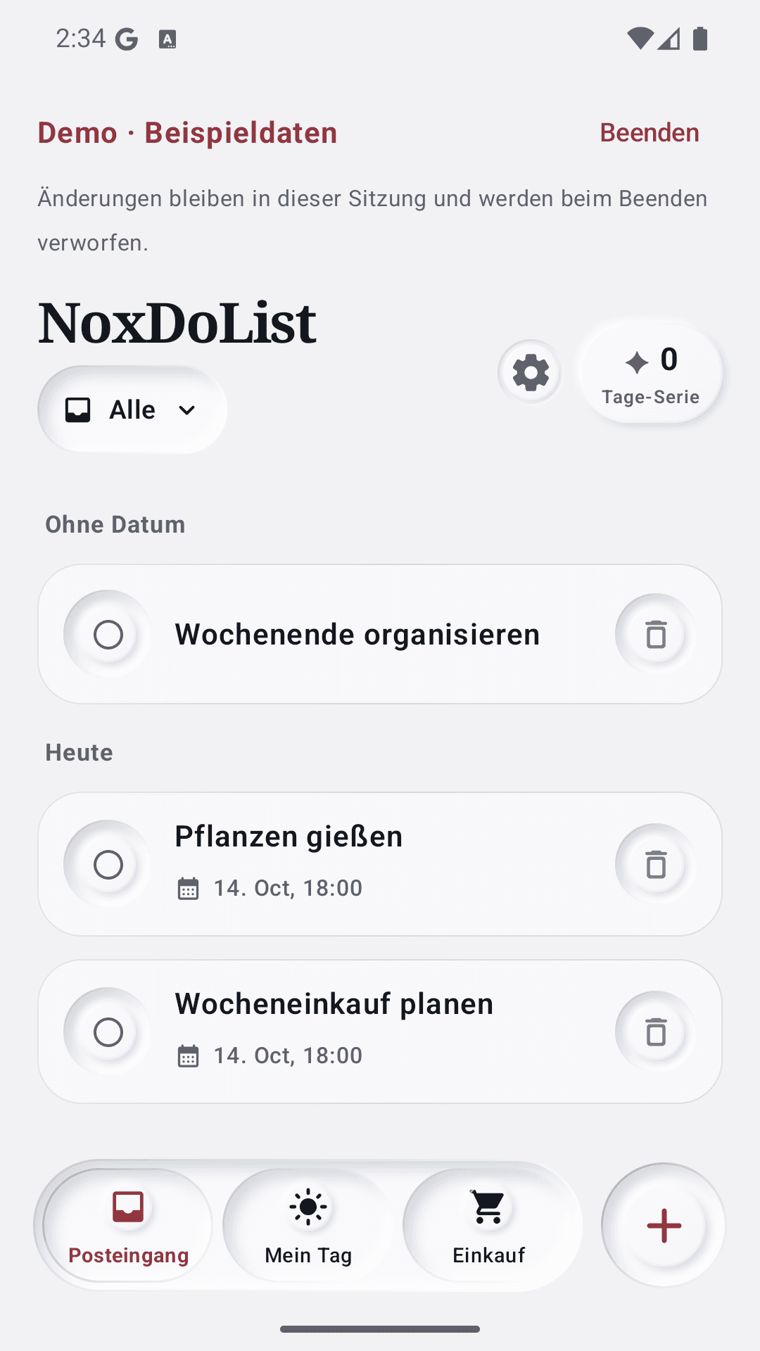 Tasks and reminders