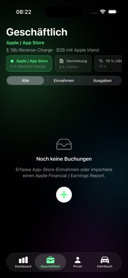 Geschäftliche Buchungen und Ausgaben
